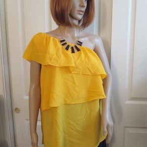 Michael Kors one-shoulder blouse - sz M - MSRP $99